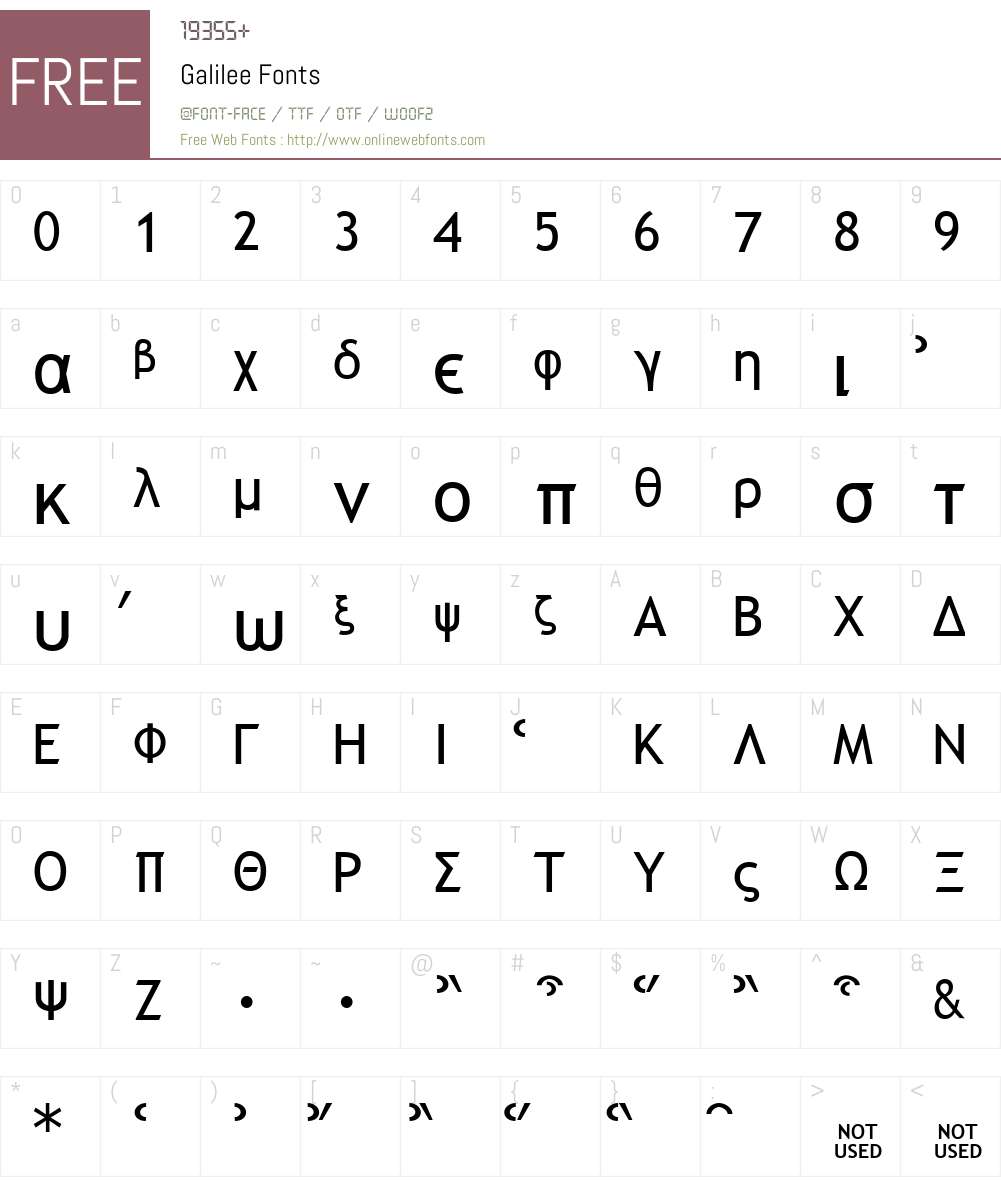 Galilee Font Screenshots
