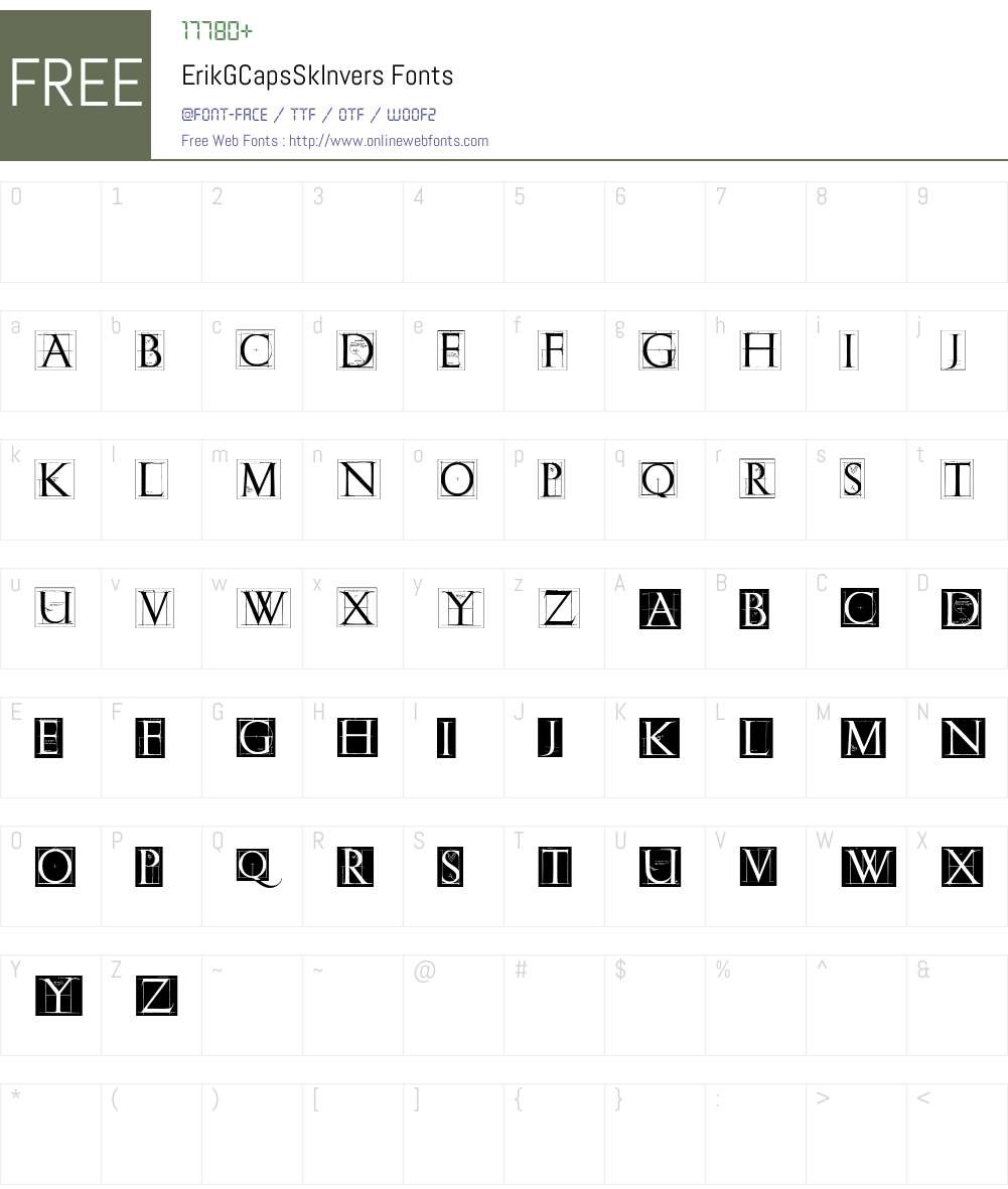 ErikGCapsSkInvers Font Screenshots