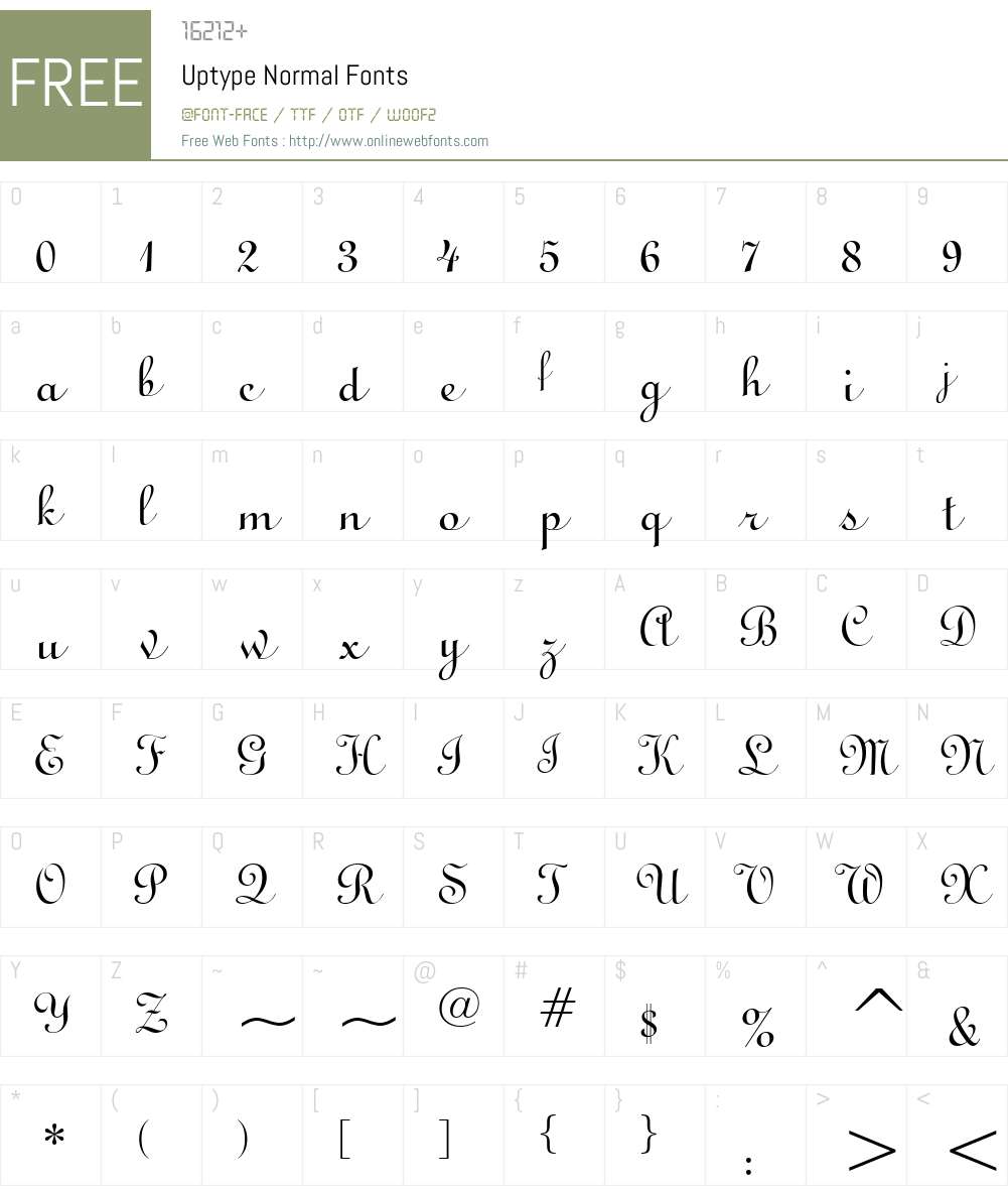 Uptype Font Screenshots