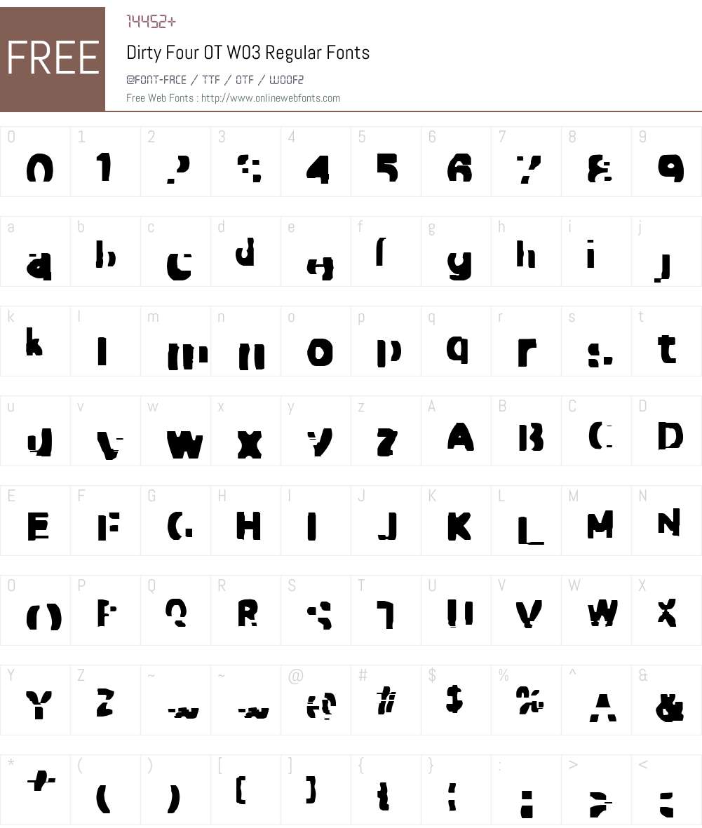 FF Dirty Four Font Screenshots