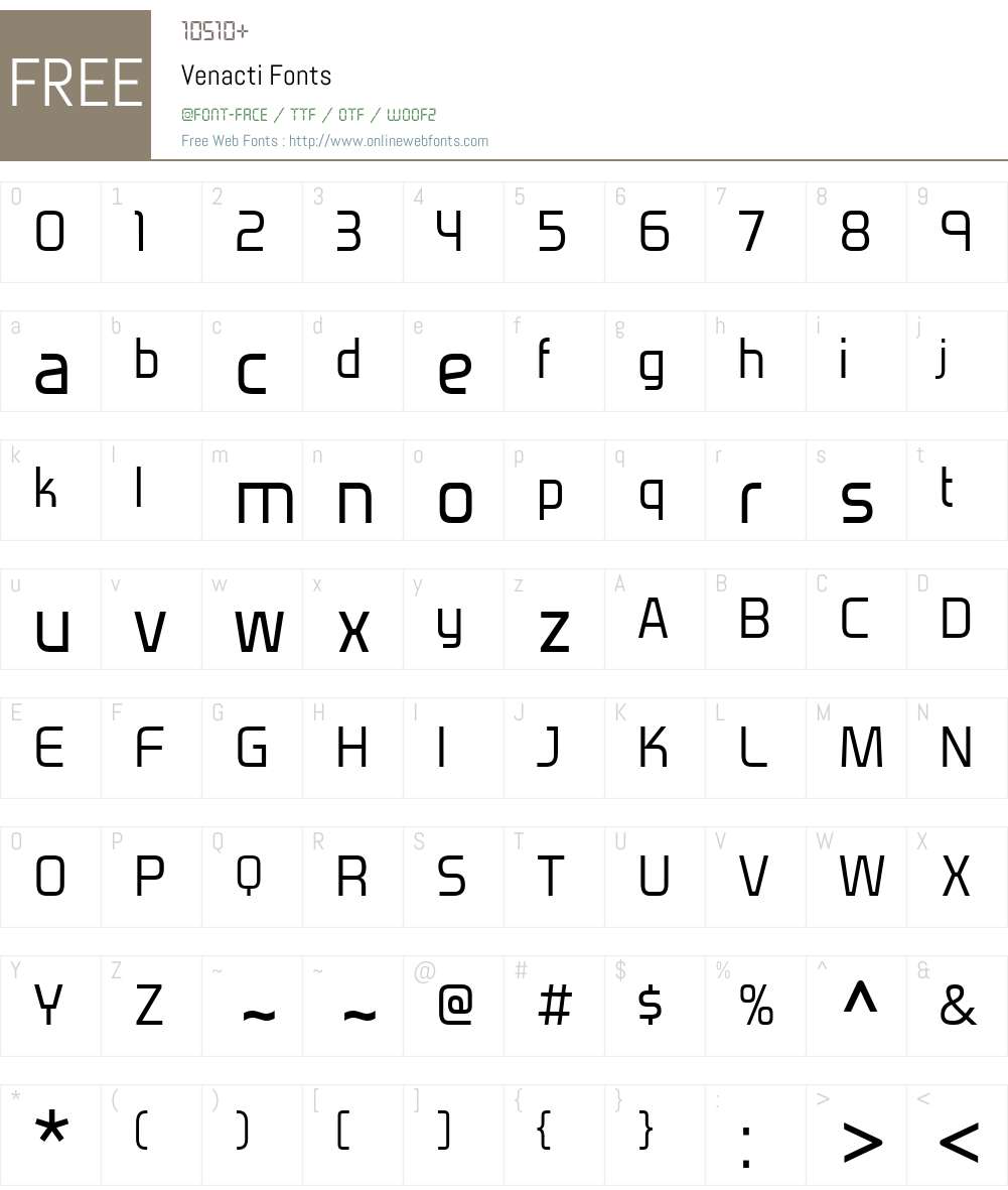 Venacti Font Screenshots