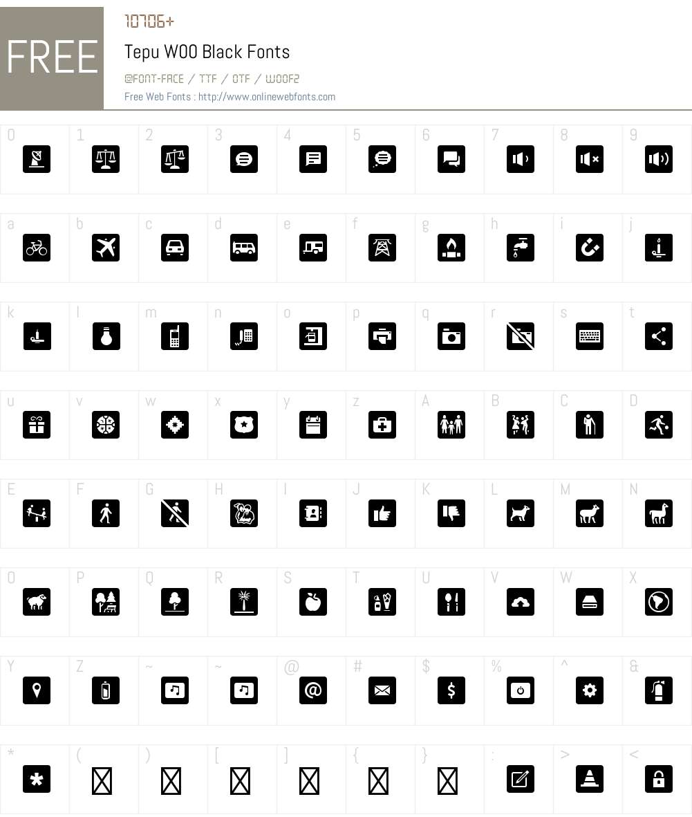 TepuW00-Black Font Screenshots