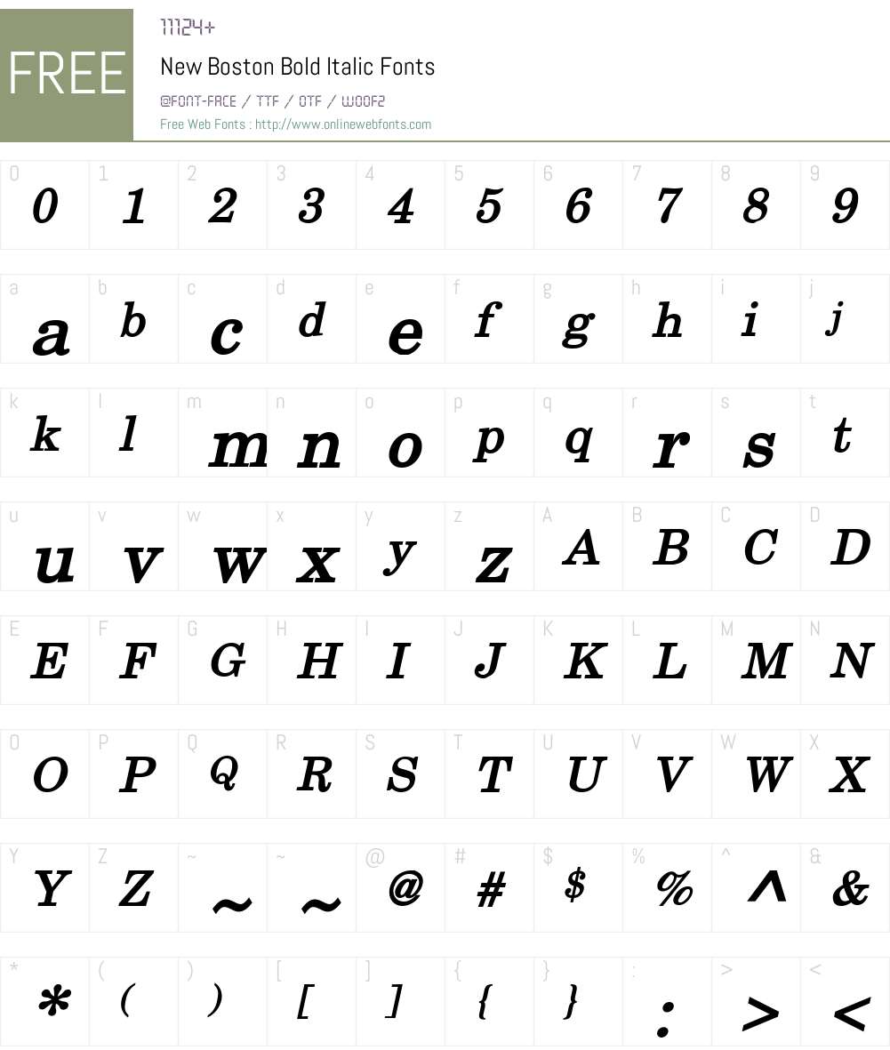 New Boston Font Screenshots