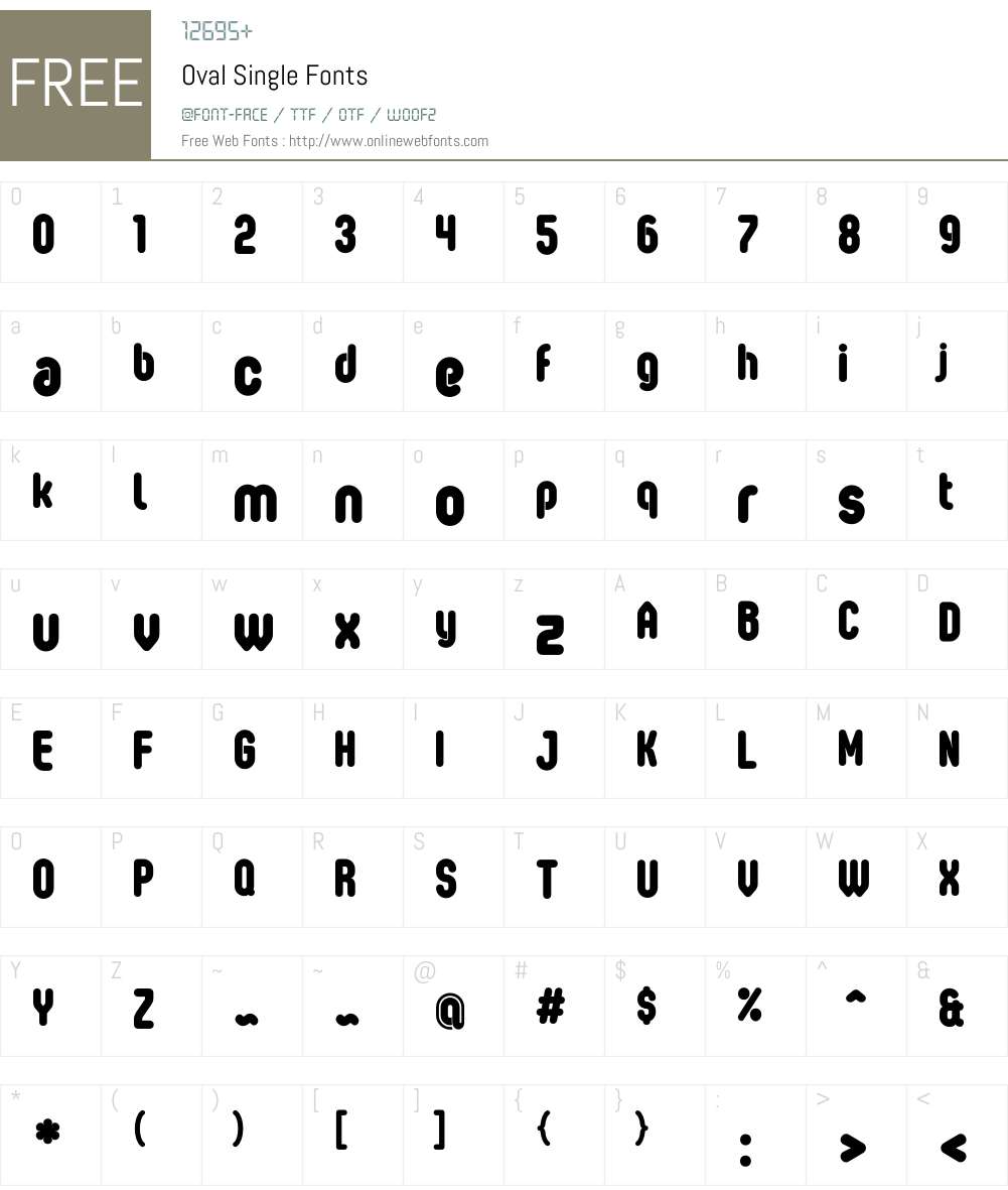 Oval Single Font Screenshots