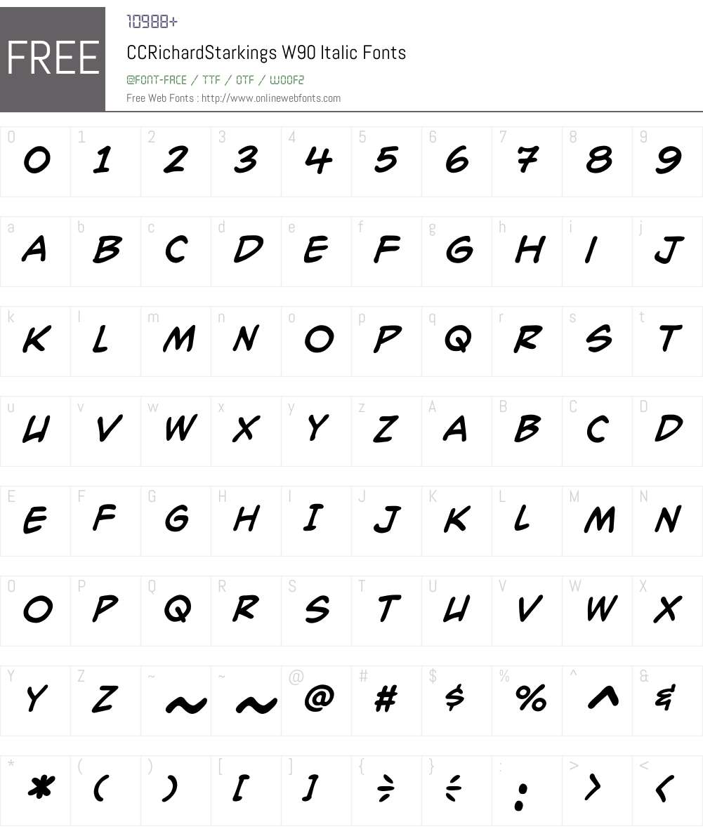 CCRichardStarkingsW90-It Font Screenshots