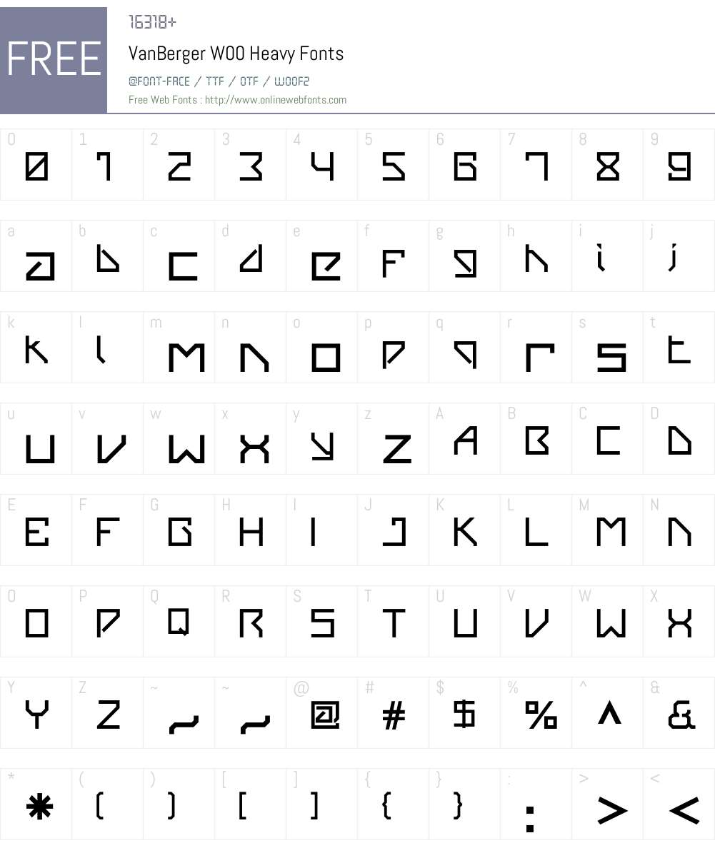 VanBergerW00-Heavy Font Screenshots