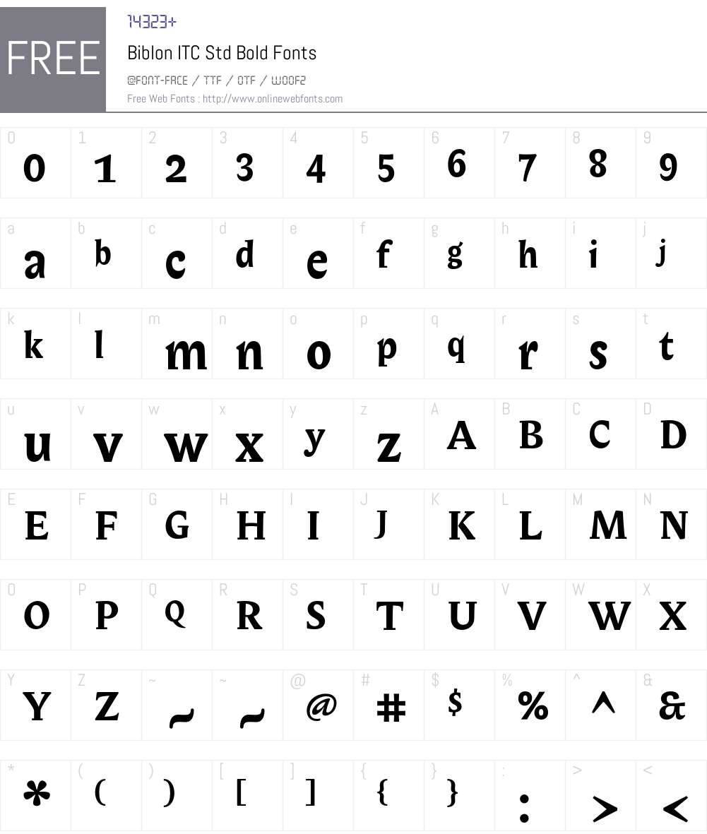 Biblon ITC Std Font Screenshots