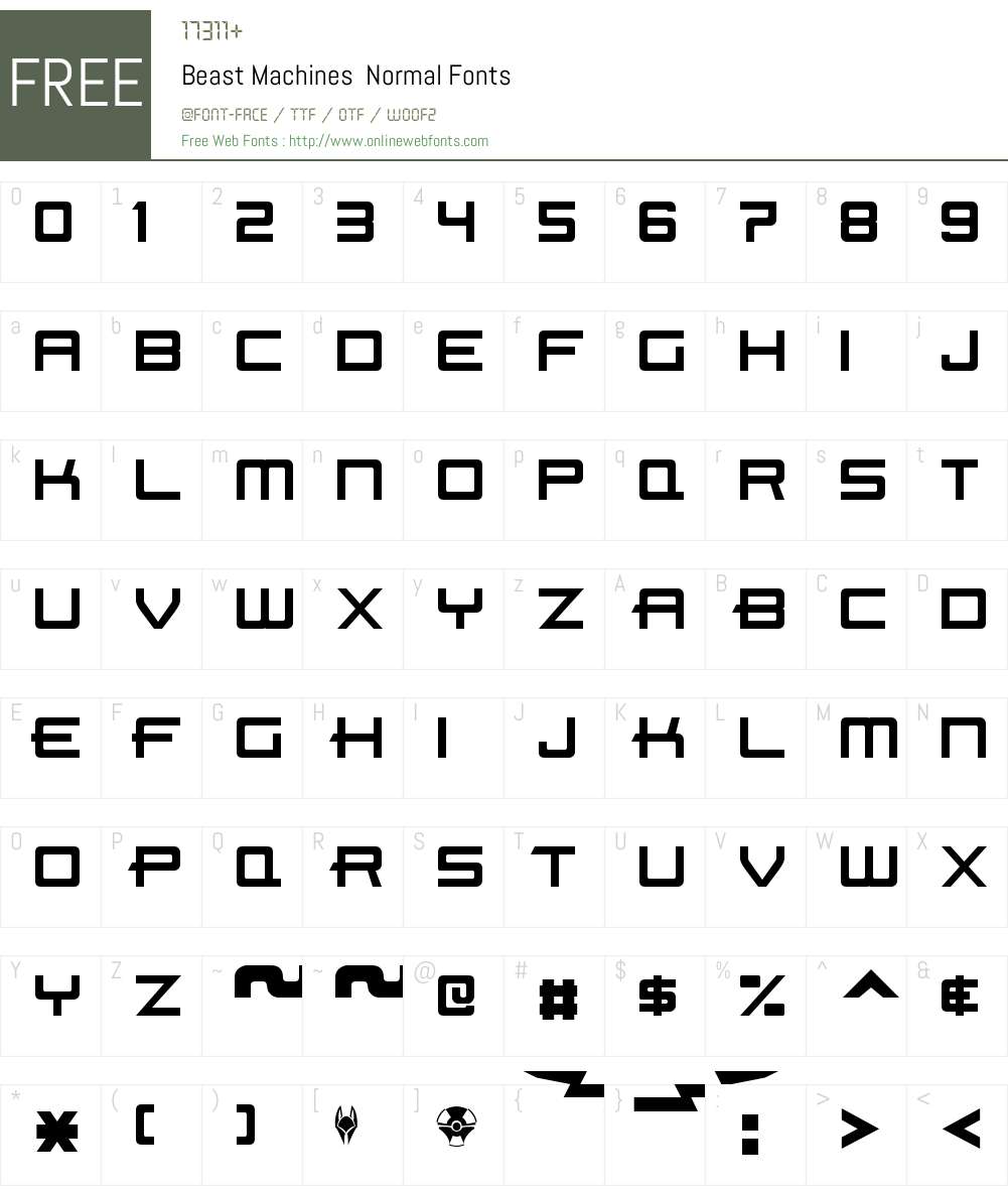 Beast Machines Font Screenshots