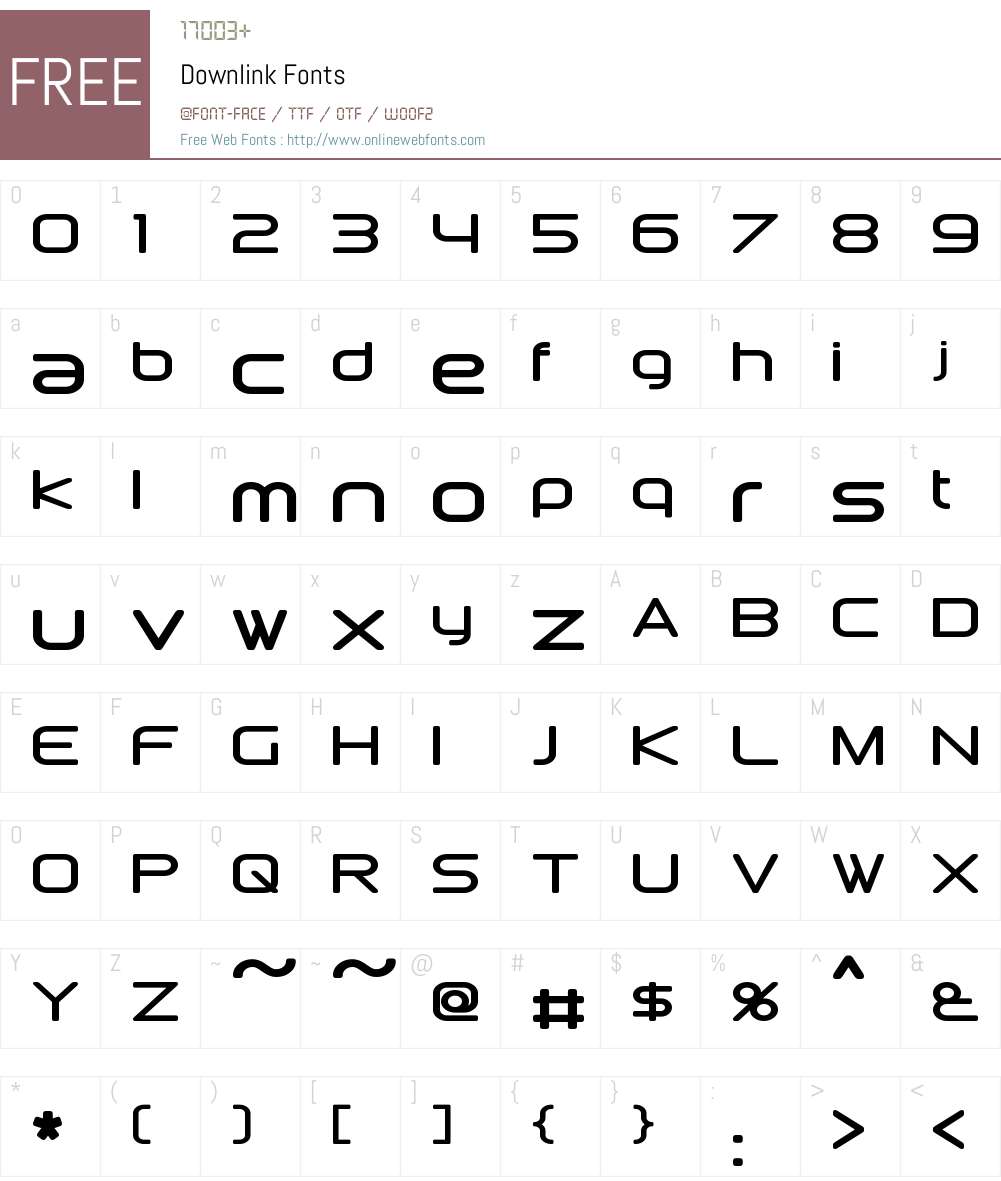 Downlink Font Screenshots