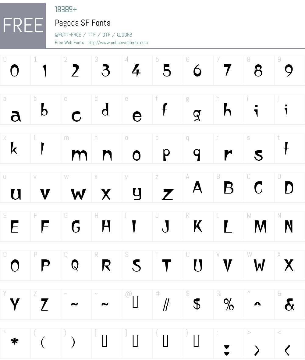 Pagoda SF Font Screenshots
