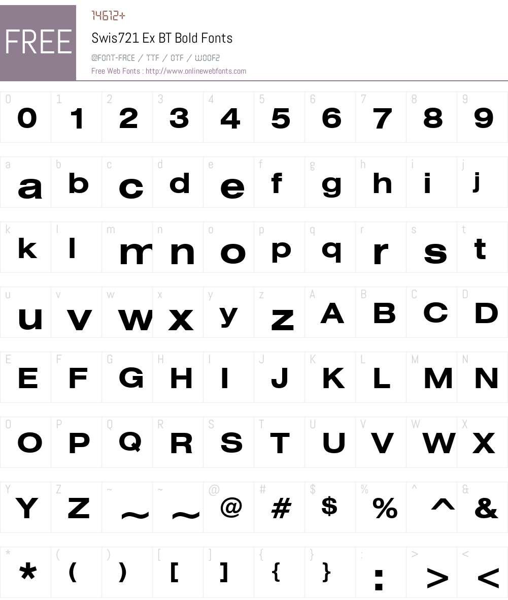 Swis721 Ex BT Font Screenshots