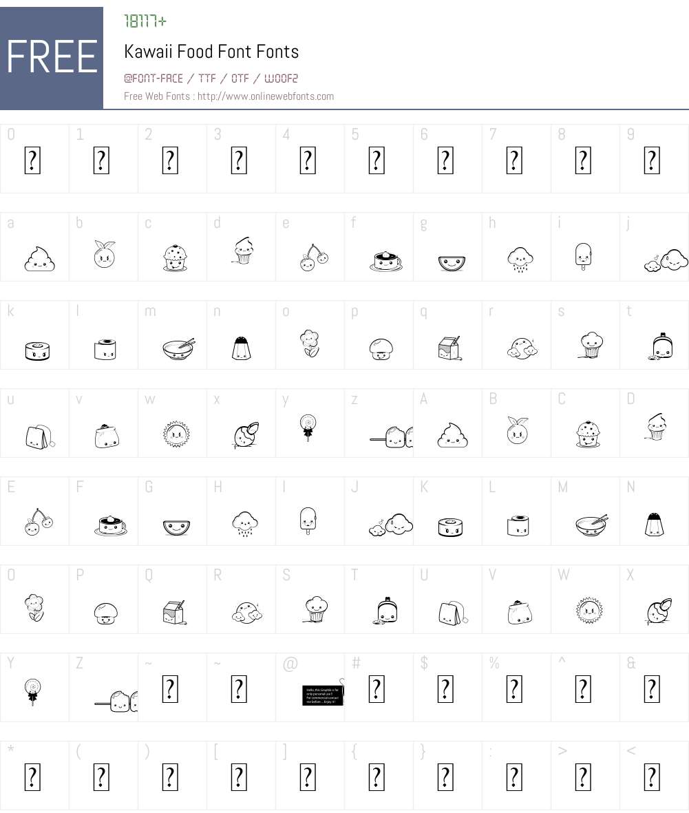 Kawaii Food Font Font Screenshots