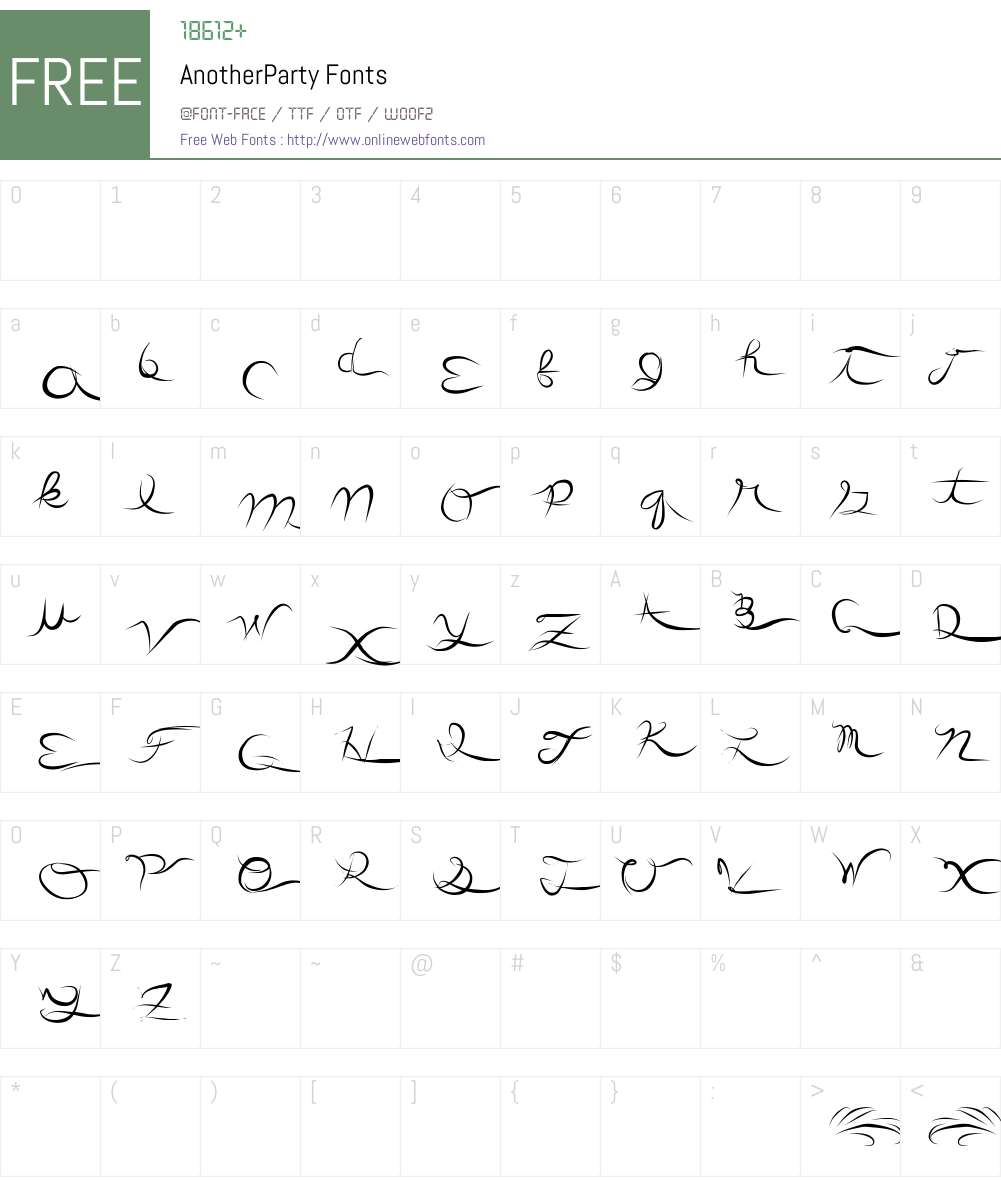 AnotherParty Font Screenshots