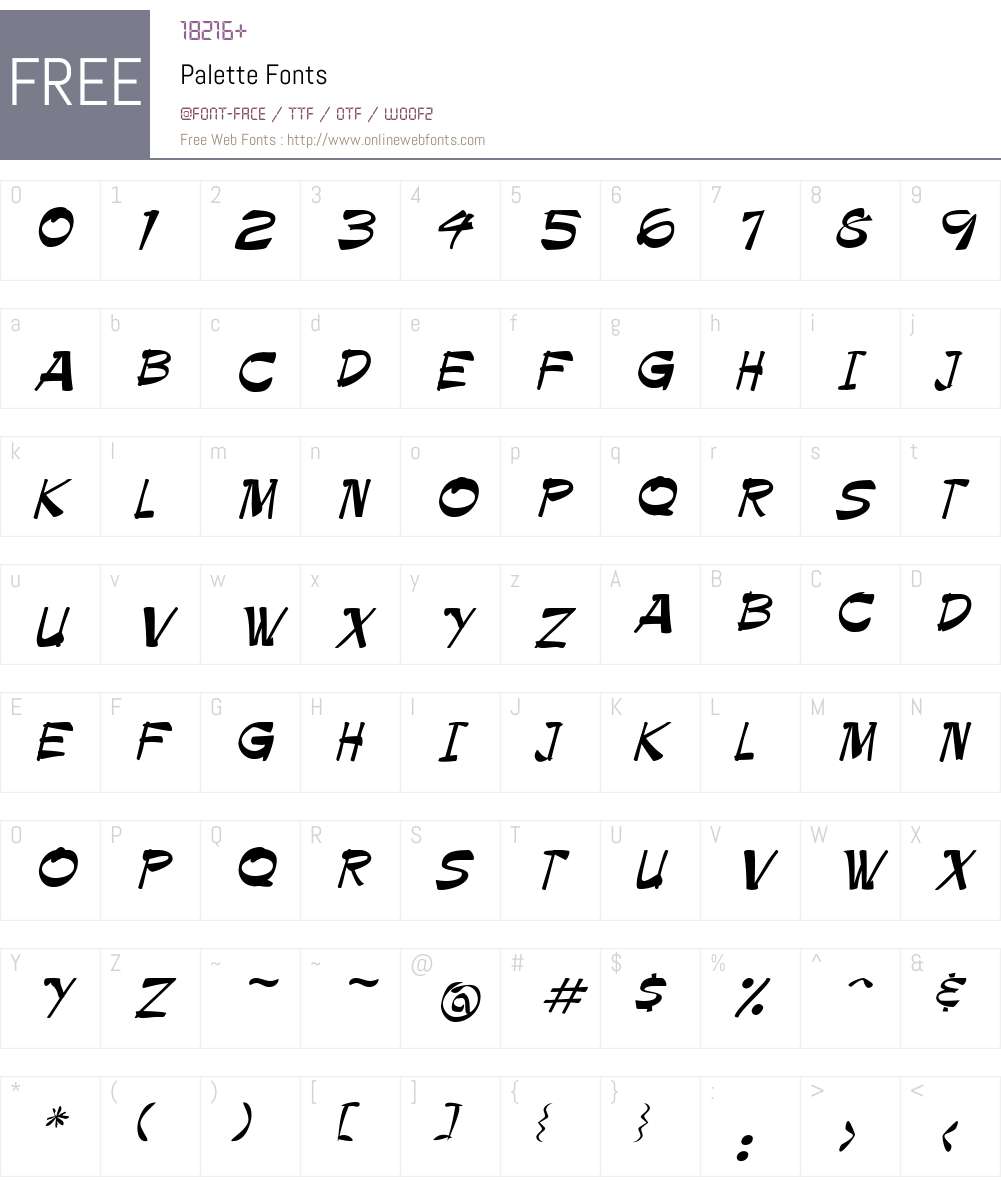 Palette Font Screenshots