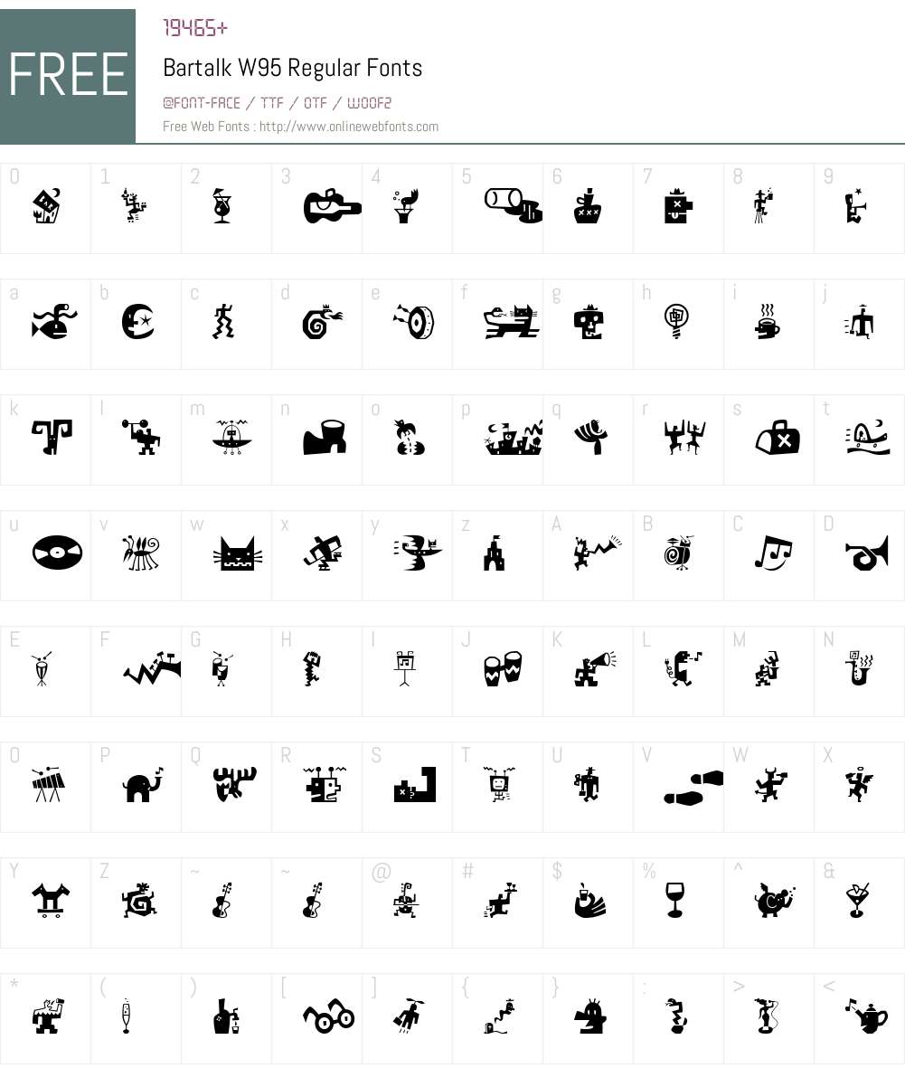 Bartalk Font Screenshots