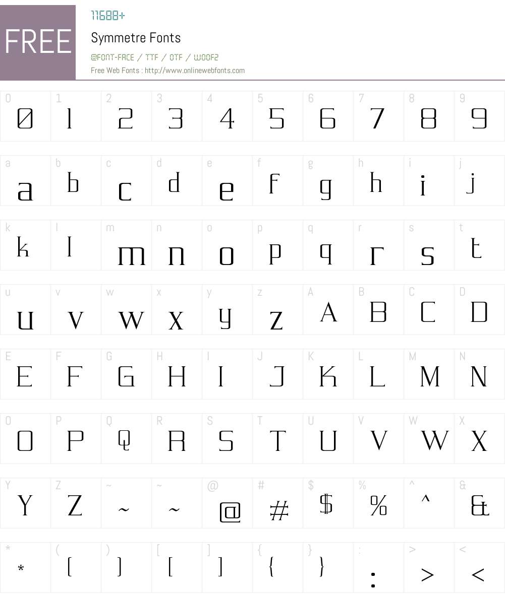 Symmetre Font Screenshots