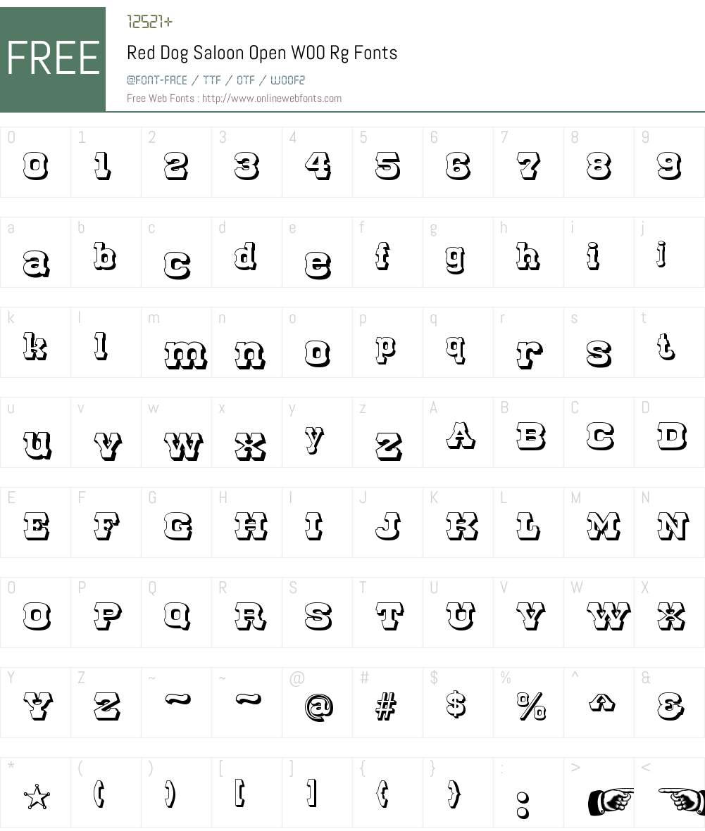 RedDogSaloonOpenW00-Regular Font Screenshots