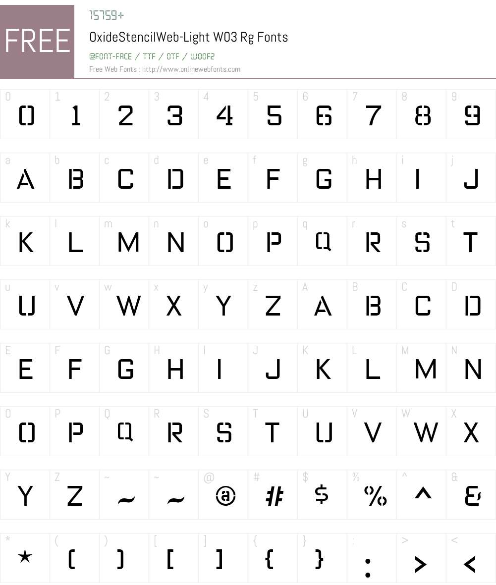 FF Oxide Stencil Font Screenshots