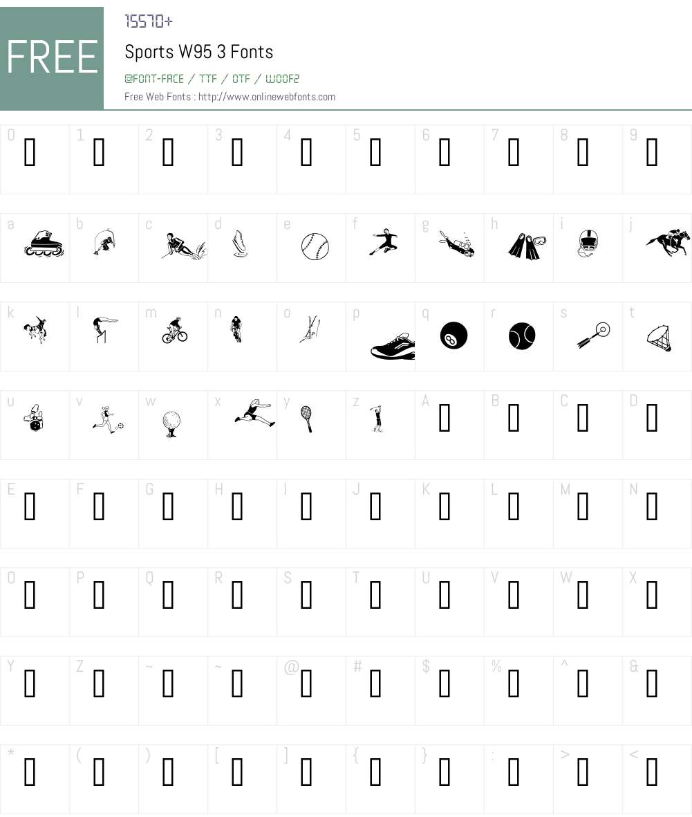 SportsW95-Three Font Screenshots