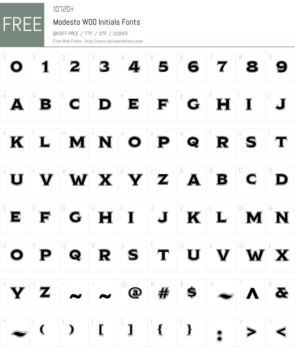ModestoW00-Initials Font Screenshots