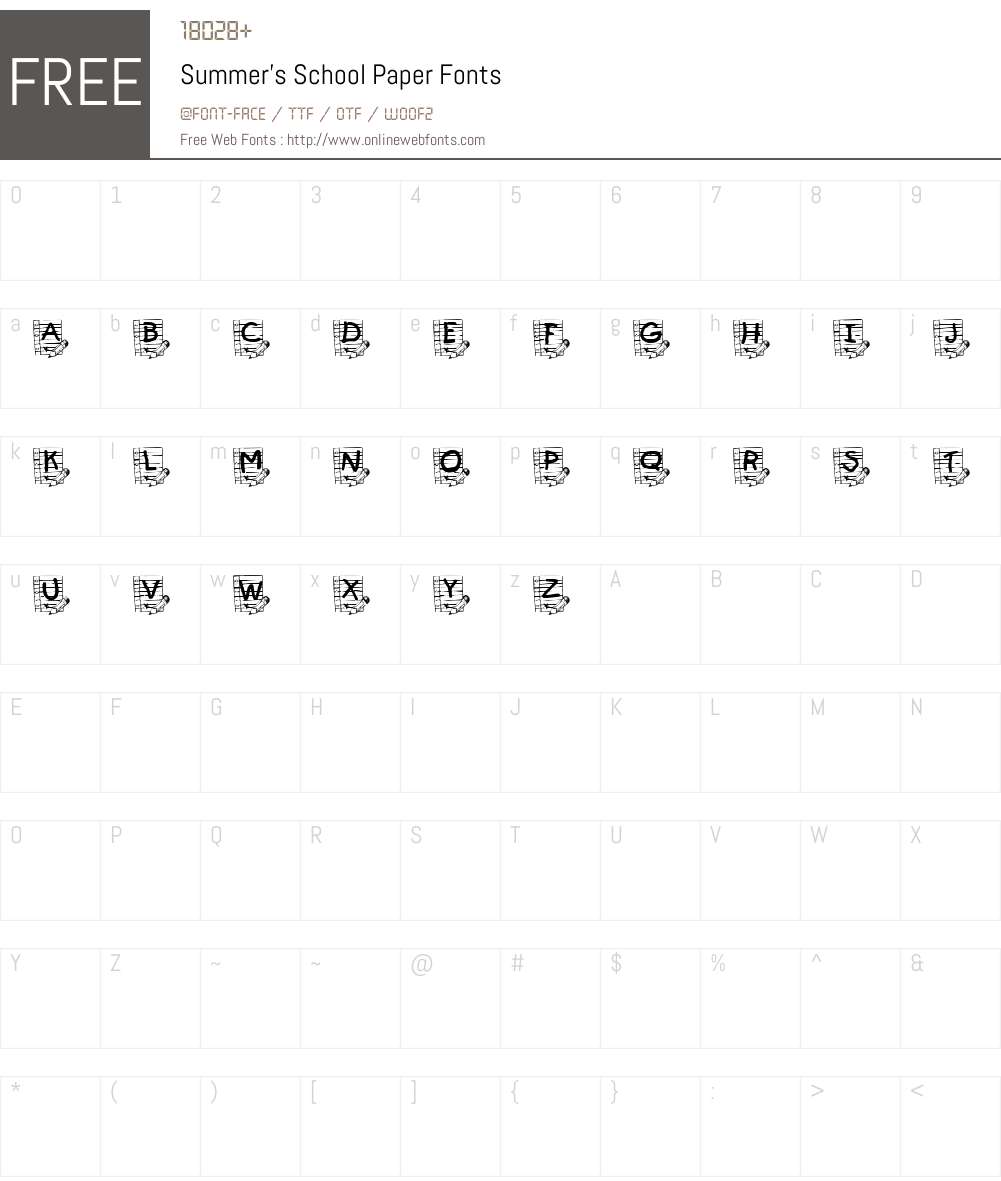 Summer's School Paper Font Screenshots