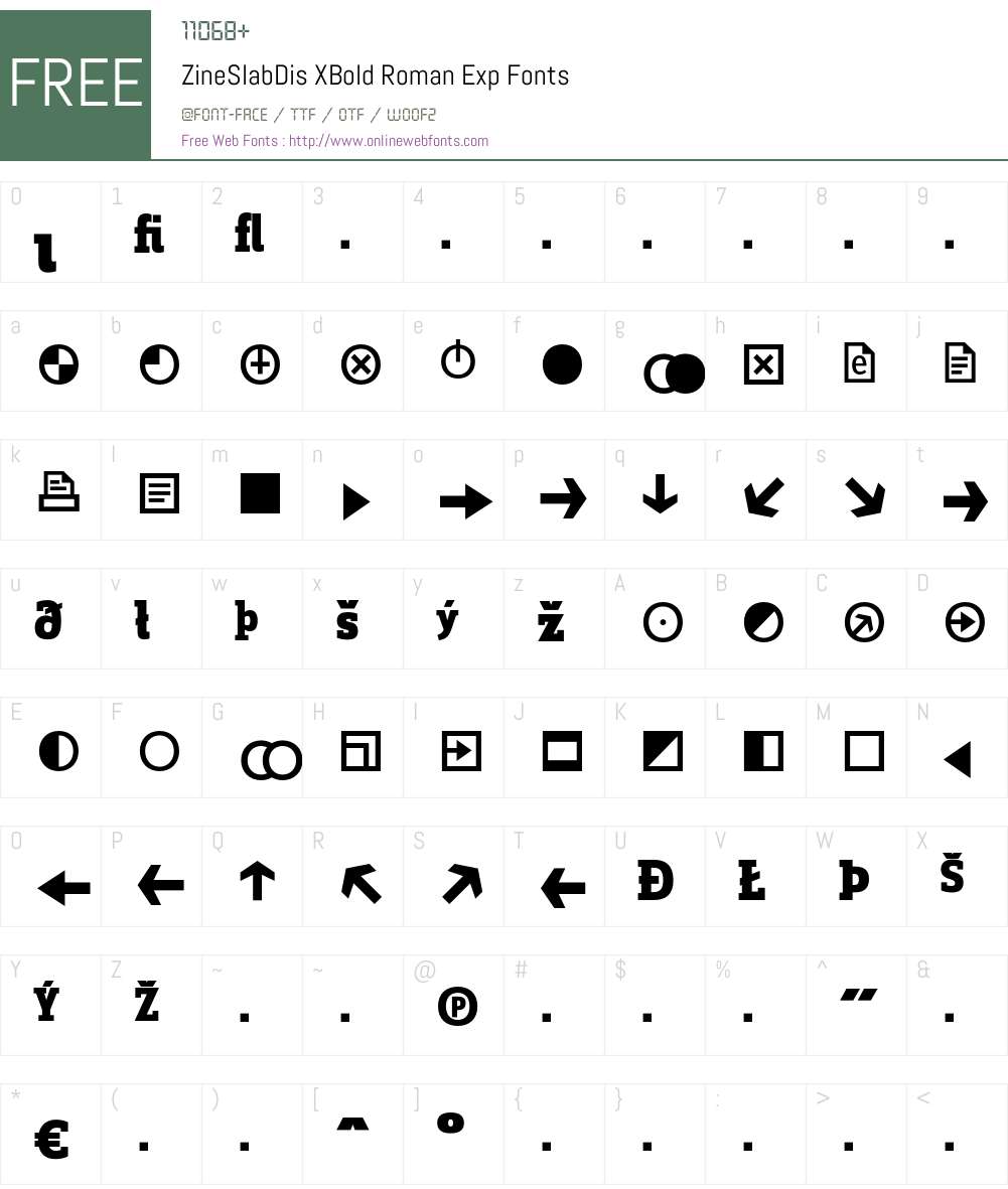 ZineSlabDis Font Screenshots