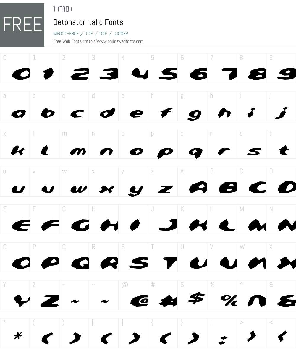 Detonator Italic Font Screenshots