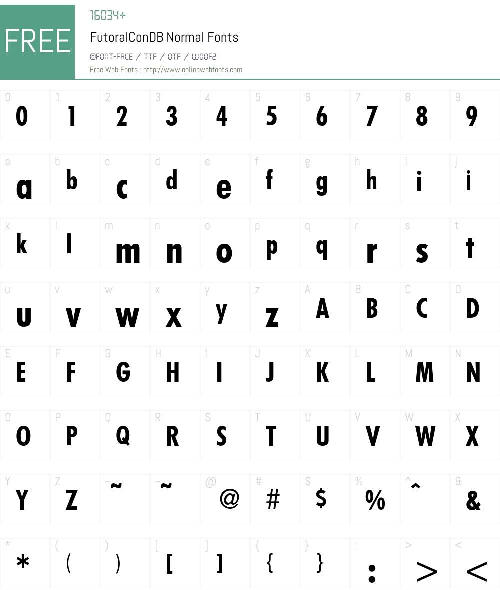 FutoralConDB Font Screenshots