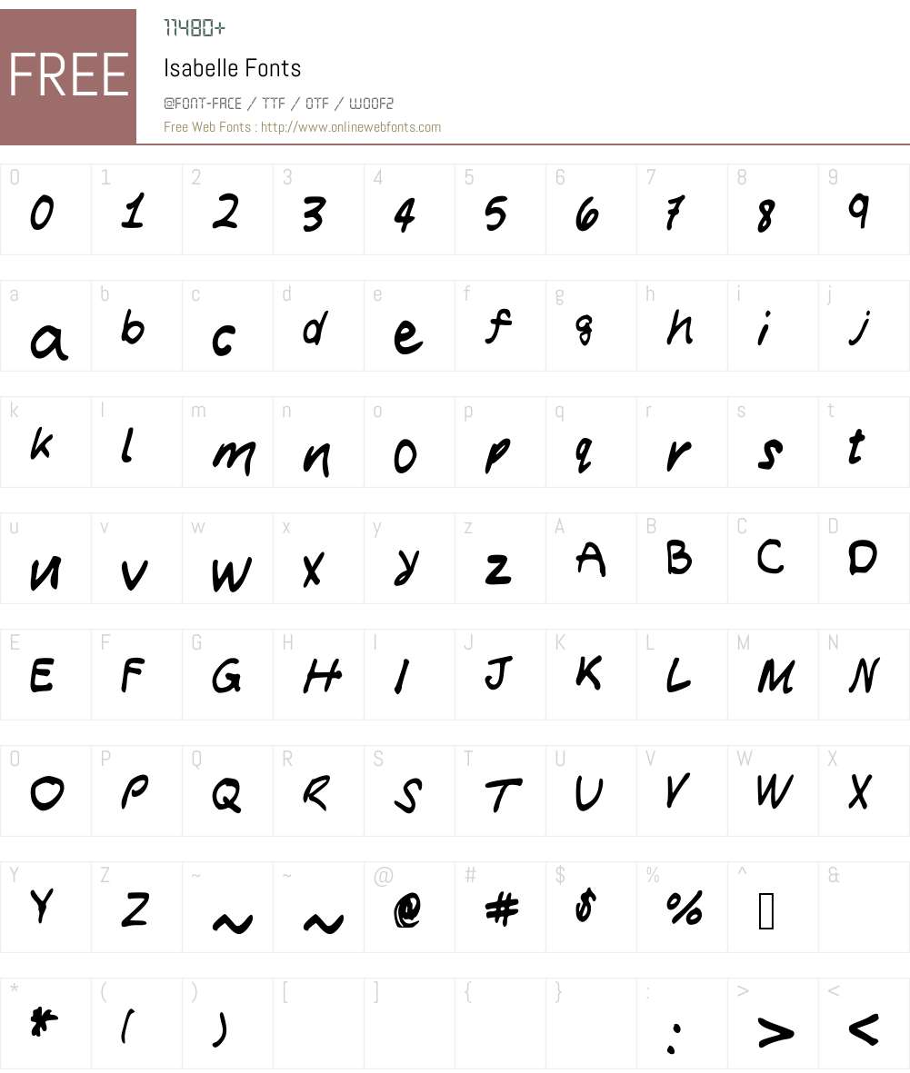 Isabelle Font Screenshots