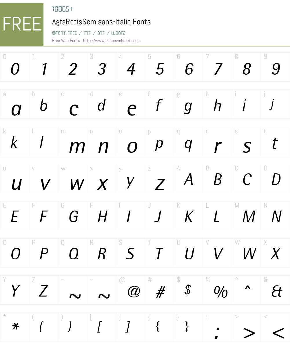 AgfaRotisSemisans Font Screenshots