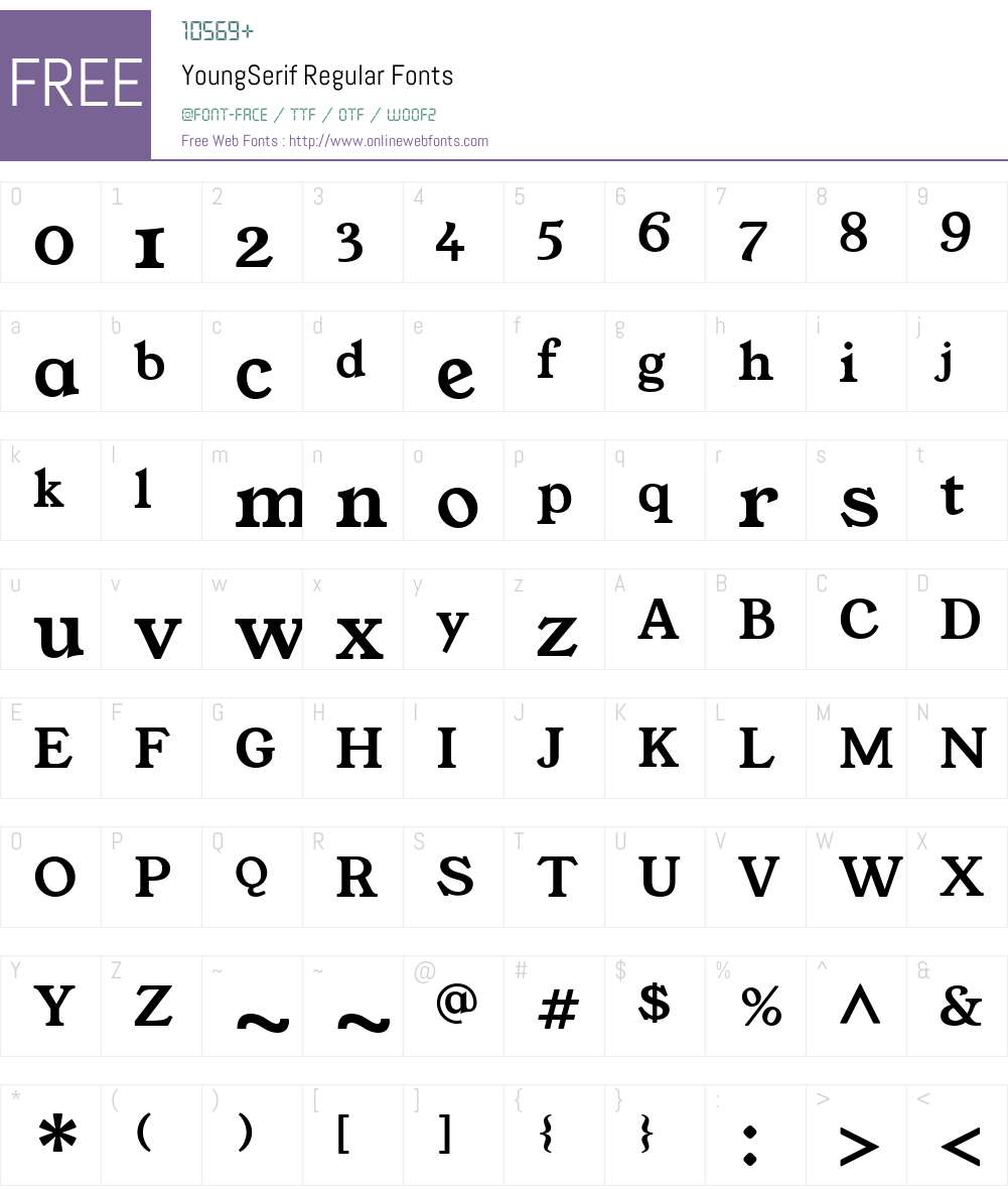 YoungSerif Font Screenshots