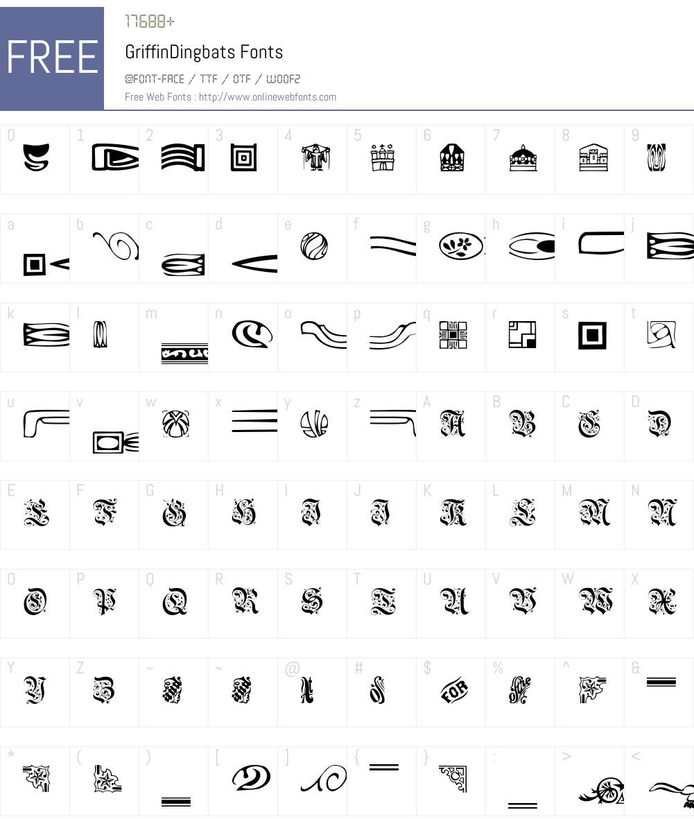 GriffinDingbats Font Screenshots