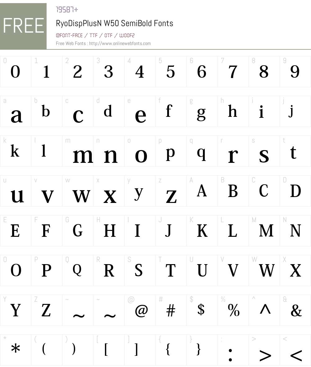 Display PlusN SB Font Screenshots