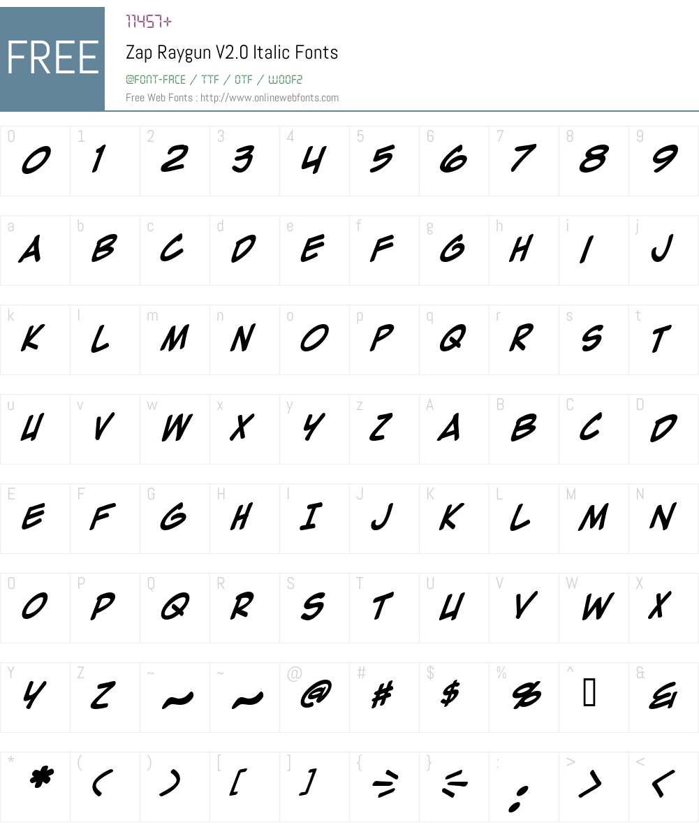 Zap Raygun V2.0 Font Screenshots