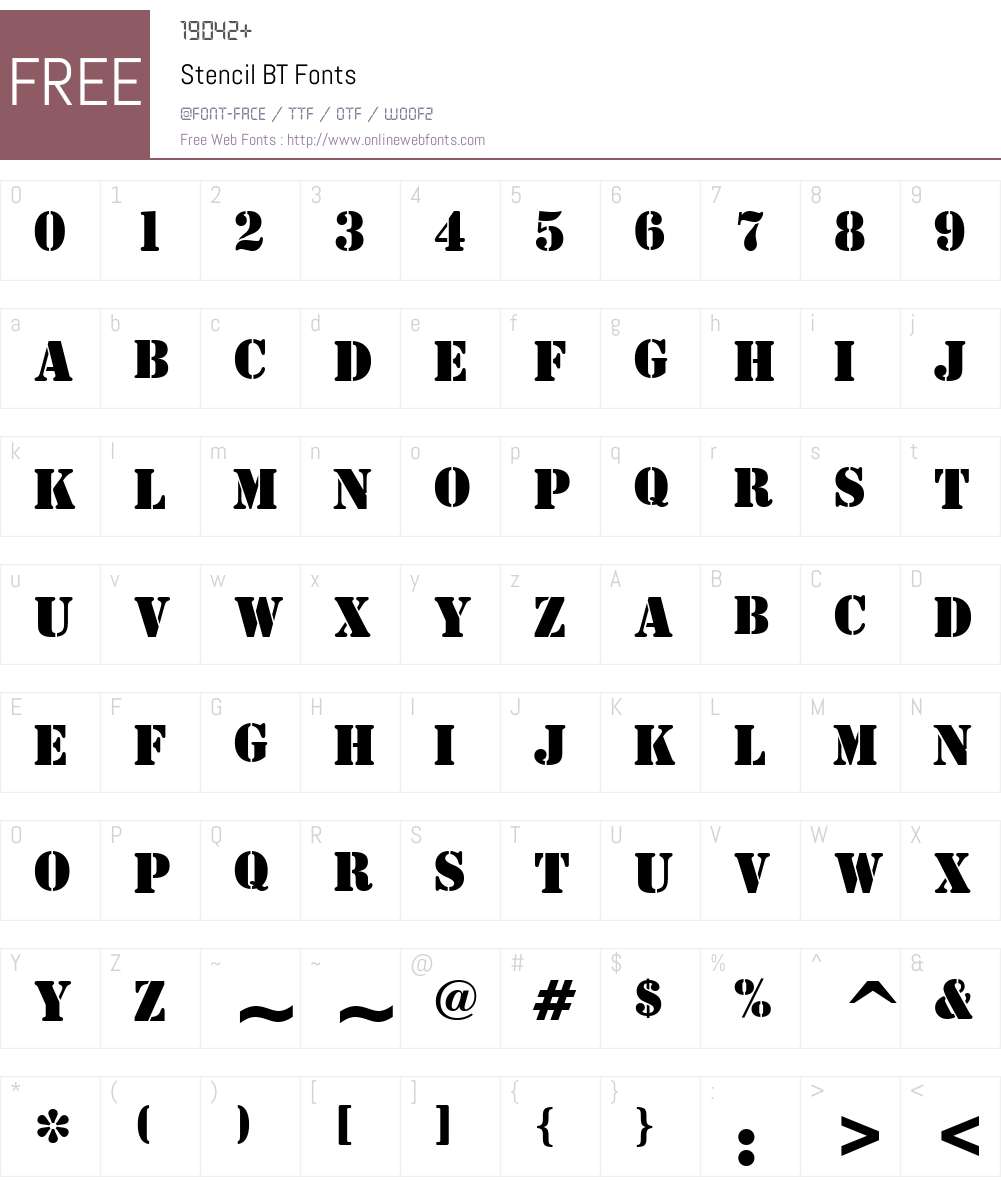 Stencil Font Screenshots