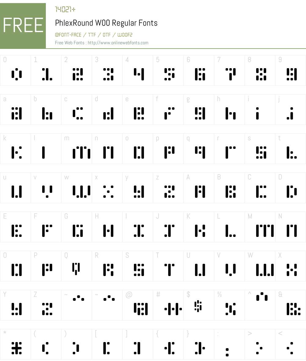 PhlexRound Font Screenshots