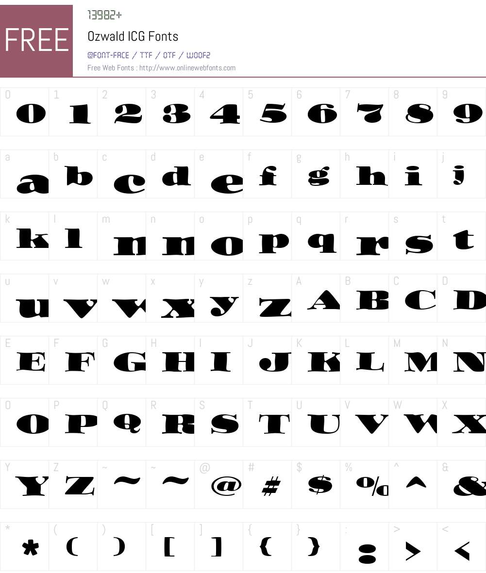 Ozwald ICG Font Screenshots