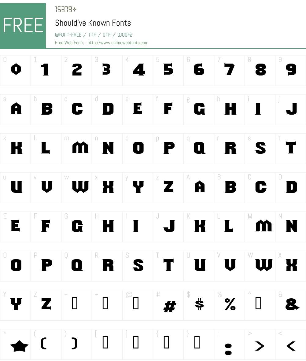Should've Known Font Screenshots