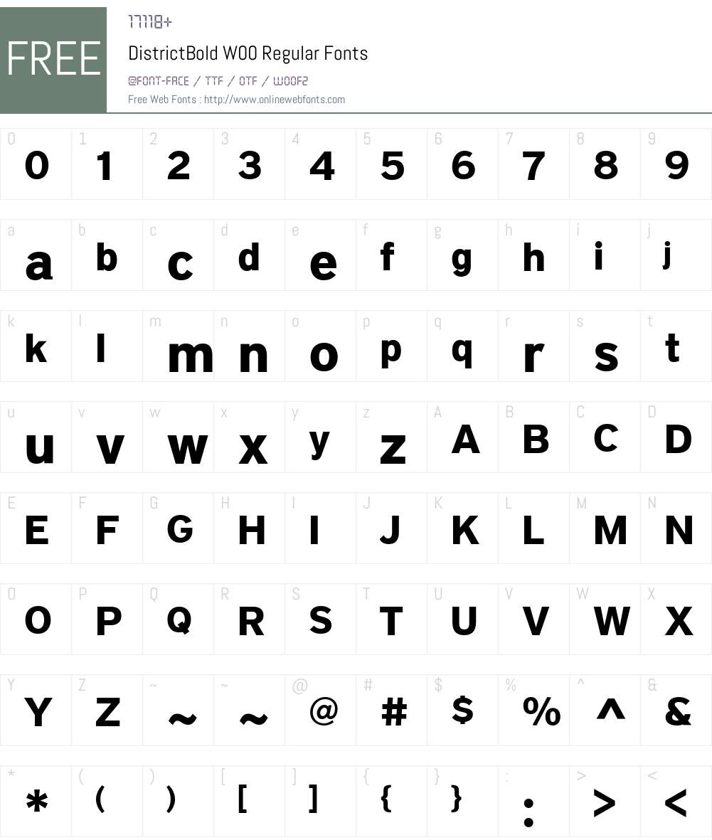 District Font Screenshots