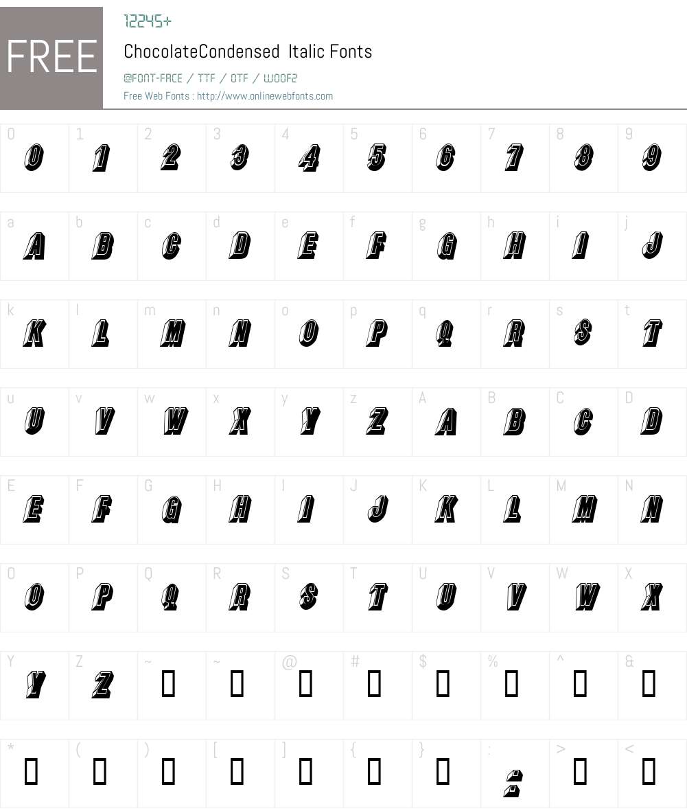ChocolateCondensed Font Screenshots