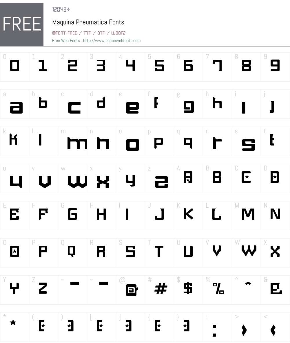 Maquina Pneumatica Font Screenshots