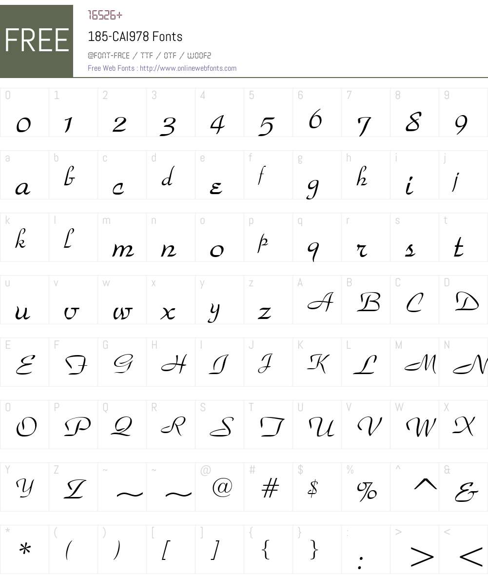 185-CAI978 Font Screenshots