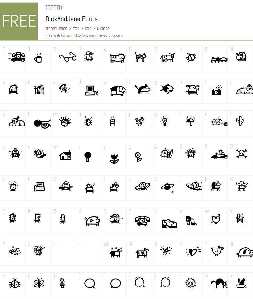 DickAndJane Font Screenshots