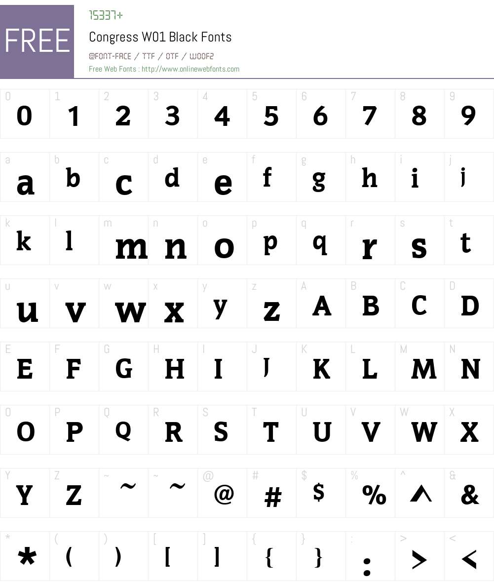 CongressW01-Black Font Screenshots