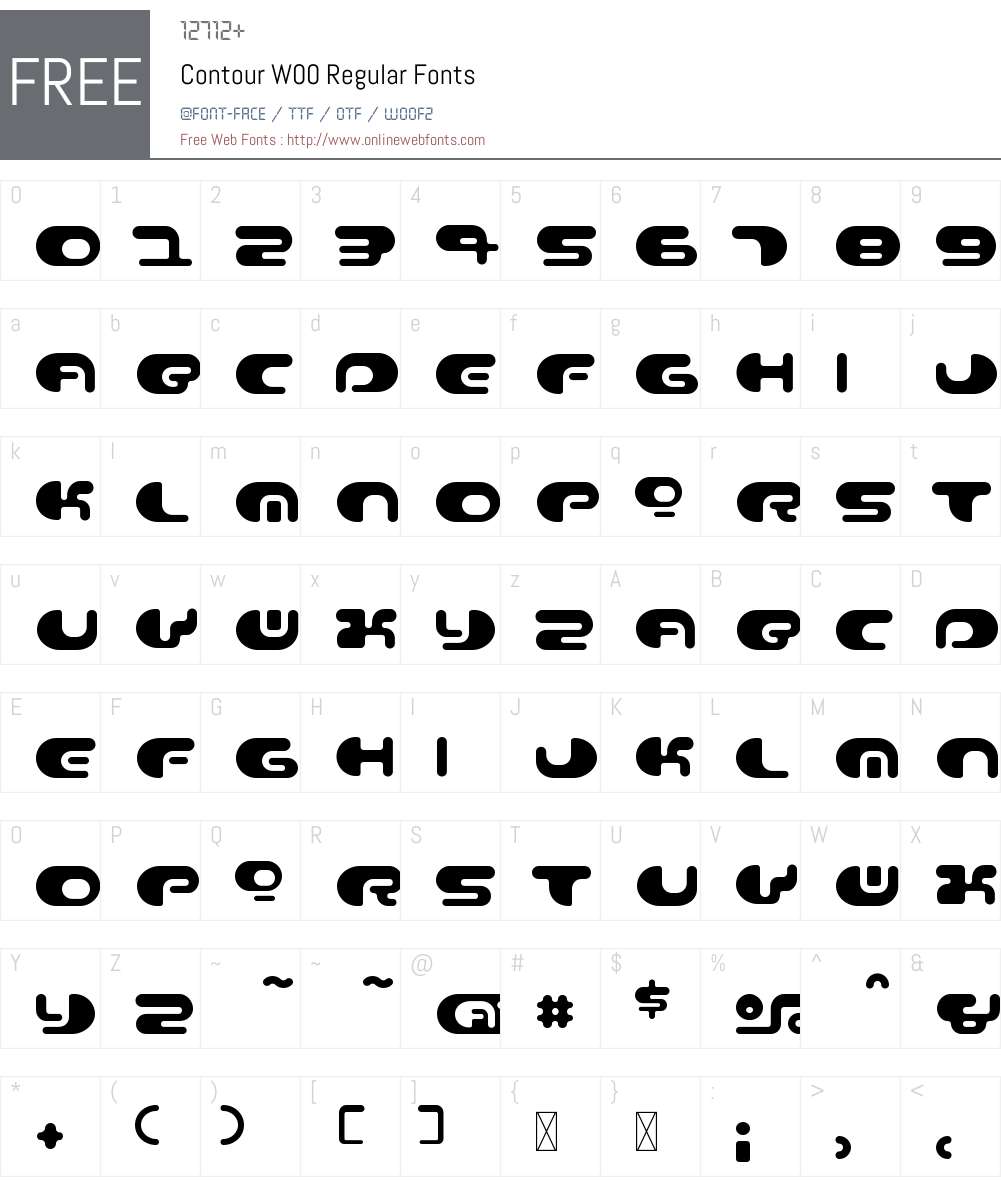ContourW00-Regular Font Screenshots