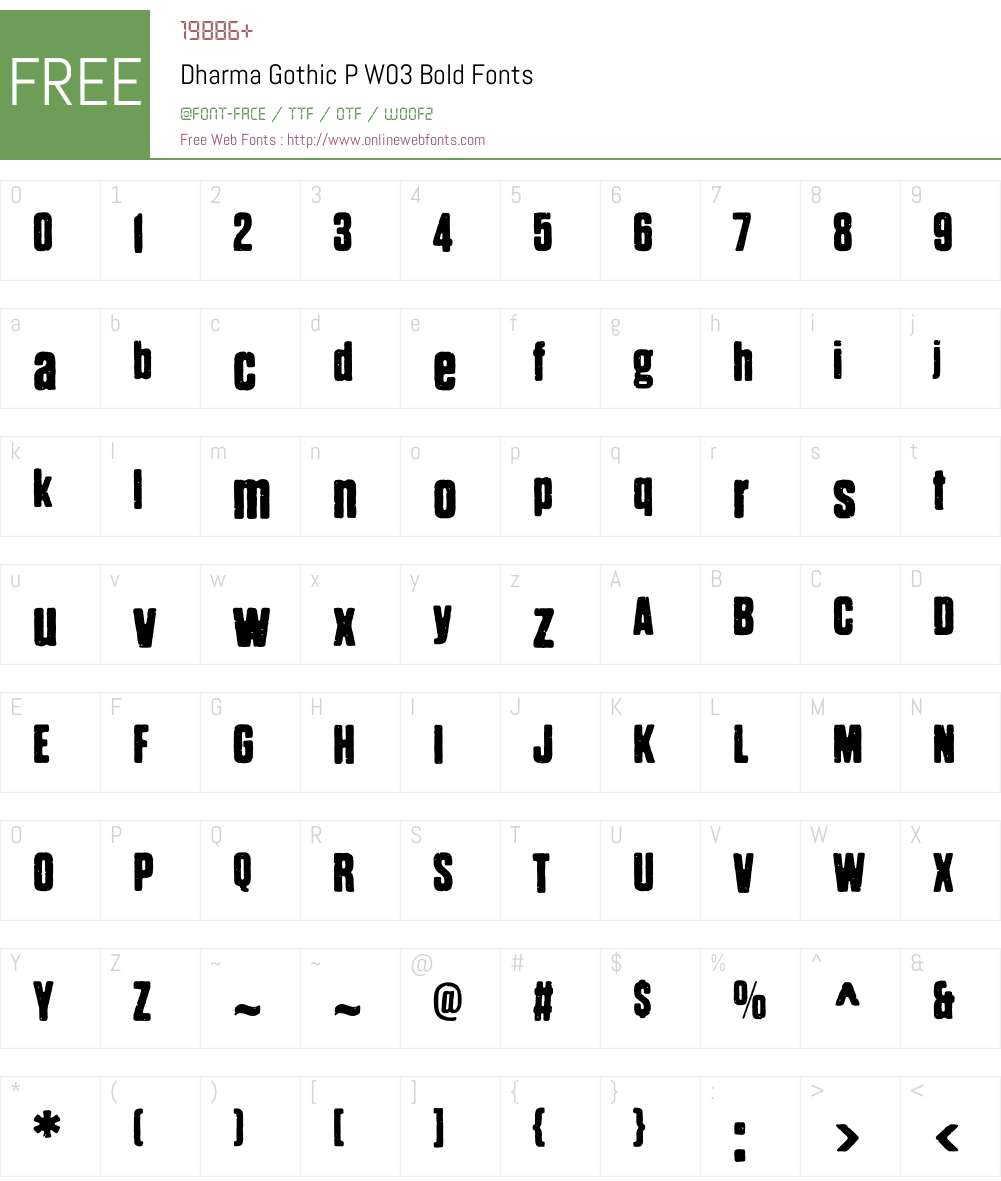 Dharma Gothic P Font Screenshots