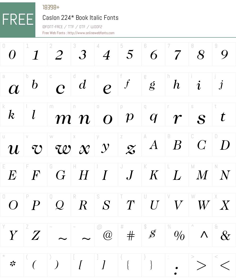 Caslon Two TwentyFour BQ Font Screenshots
