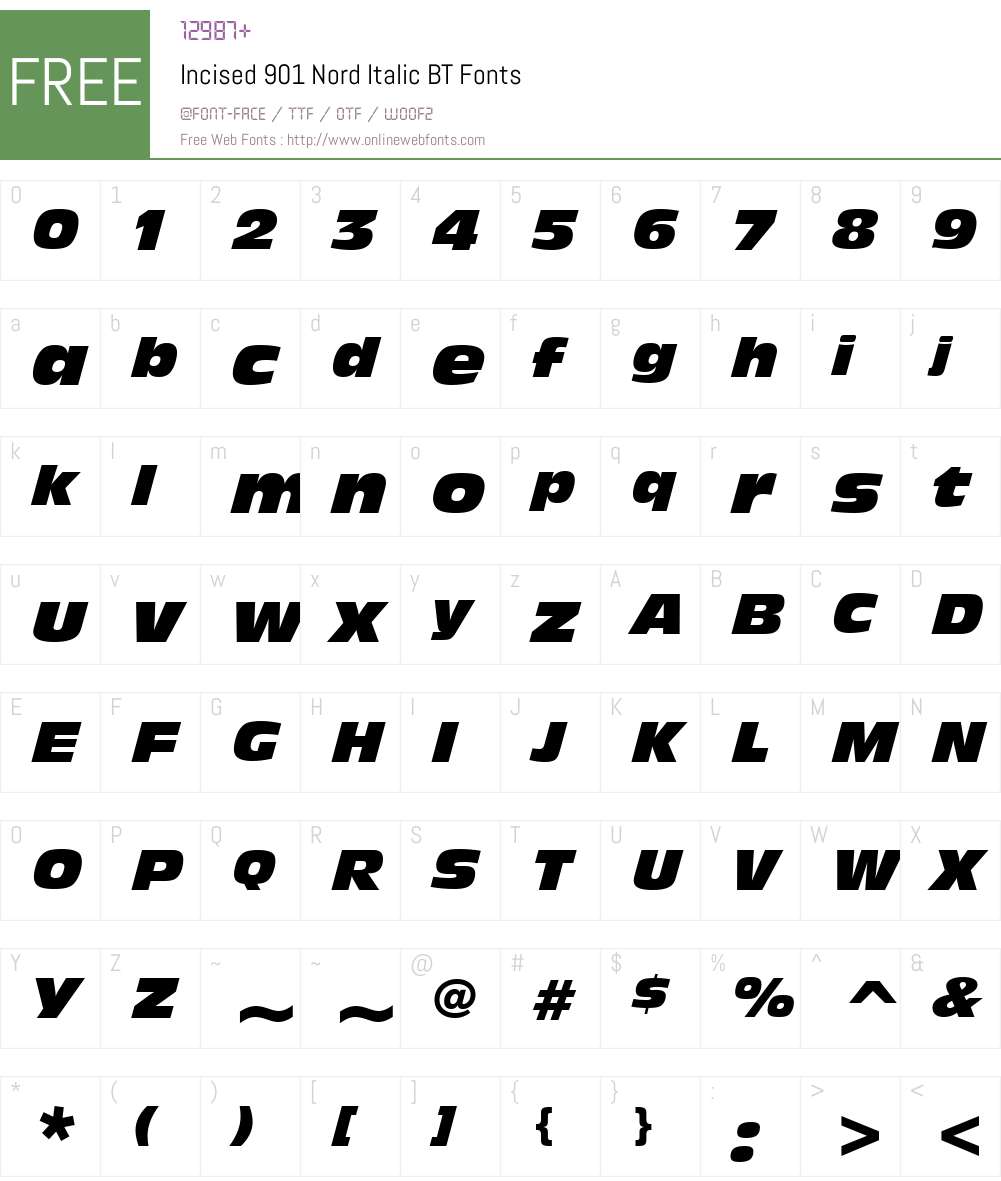 Incised901 NdIt BT Font Screenshots