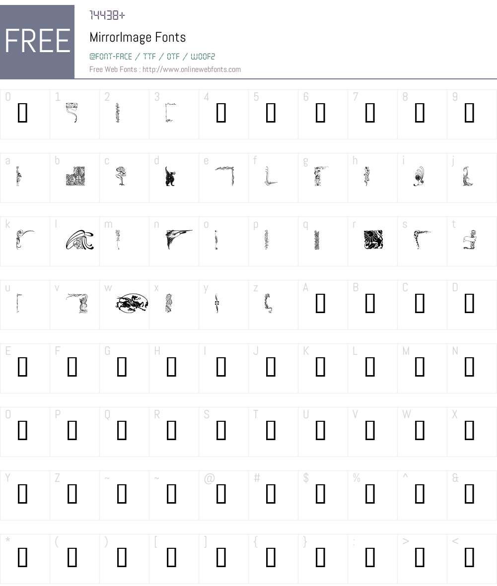 MirrorImage Font Screenshots
