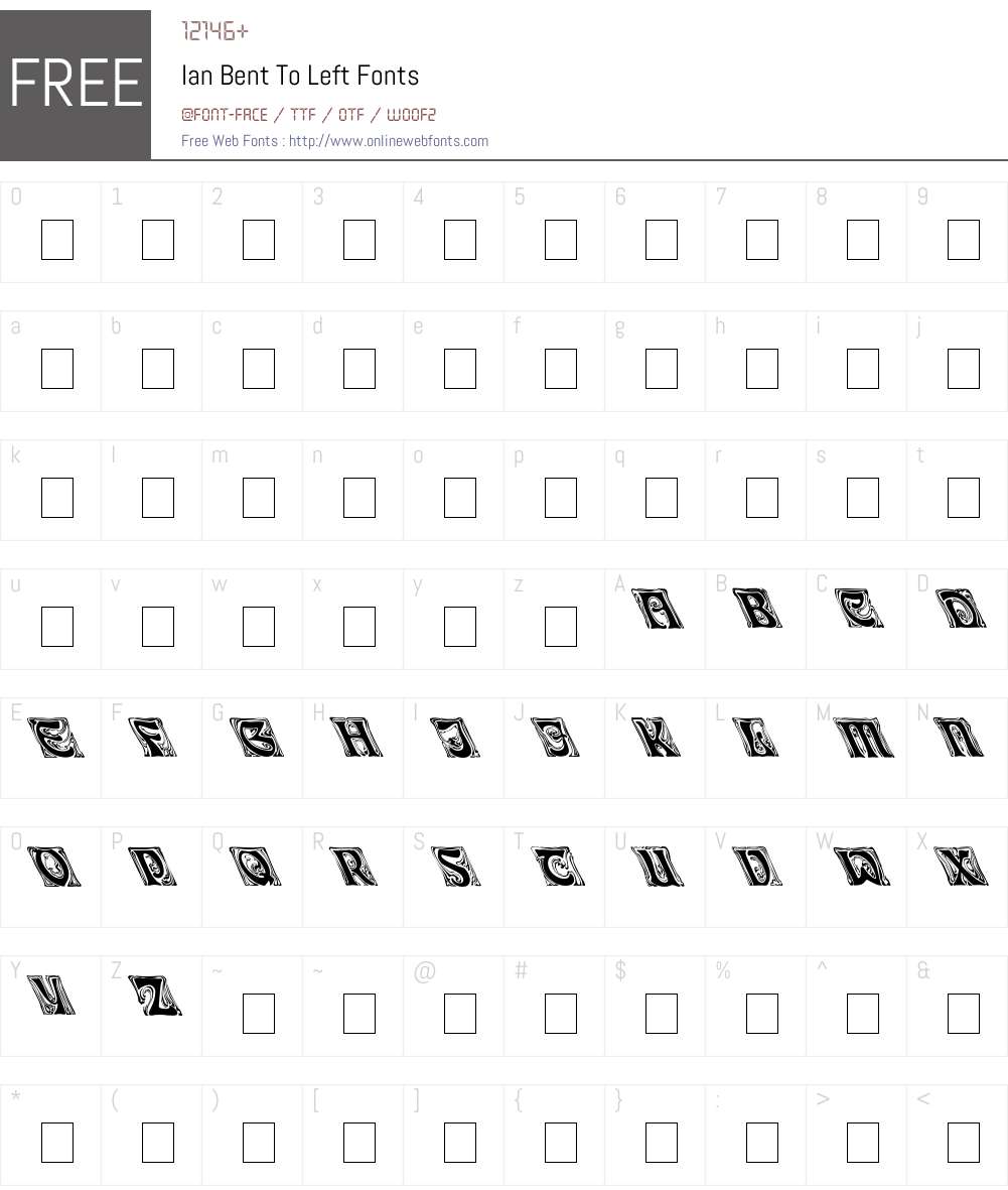 Ian-Bent To Left Font Screenshots